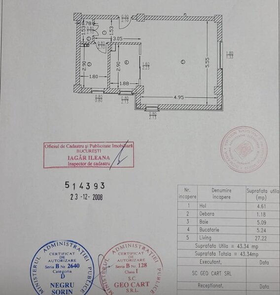 Greenfield, Padurea Baneasa loc de parcare garsoniera mobilata an 2009